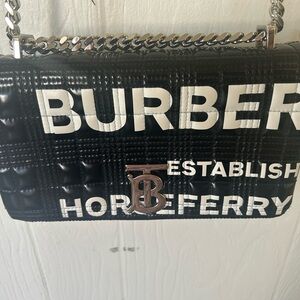Burberry Black and White Quilted Crossbody Bag